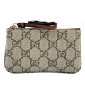 Gucci Coin Case GG Supreme Beige Brown Leather
