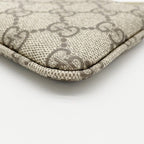Gucci Coin Case GG Supreme Beige Brown Leather