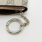 Gucci Coin Case GG Supreme Beige Brown Leather