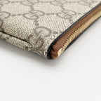 Gucci Coin Case GG Supreme Beige Brown Leather
