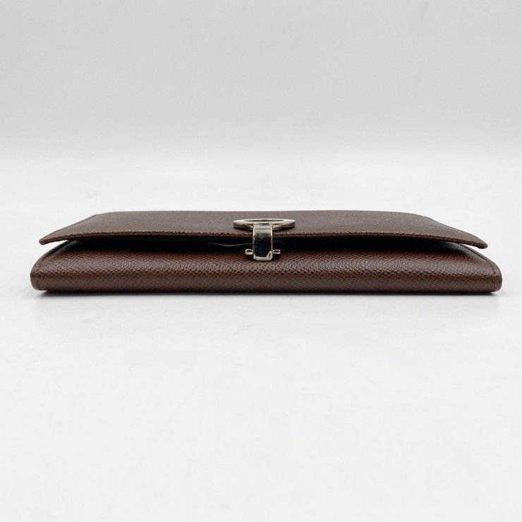 Bvlgari Wallet Brown Leather Logo Clip Bifold