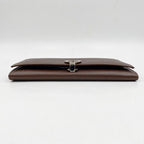 Bvlgari Wallet Brown Leather Logo Clip Bifold