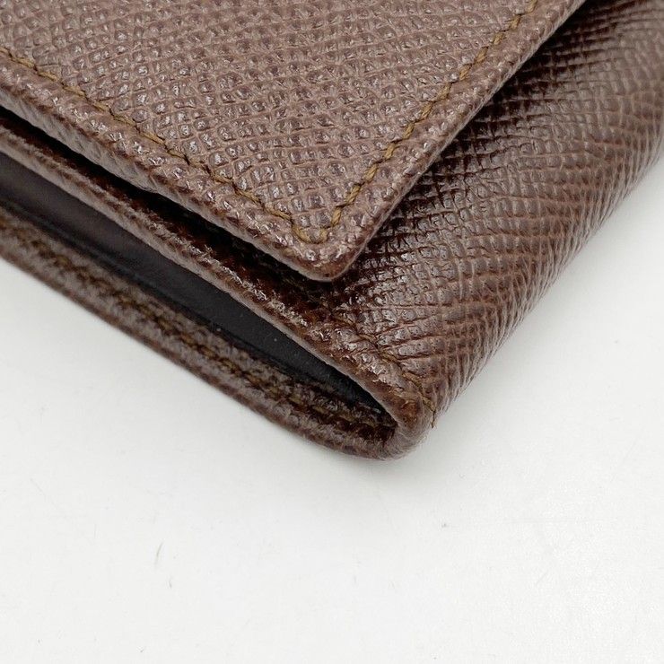 Bvlgari Wallet Brown Leather Logo Clip Bifold