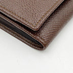 Bvlgari Wallet Brown Leather Logo Clip Bifold