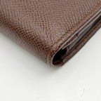 Bvlgari Wallet Brown Leather Logo Clip Bifold