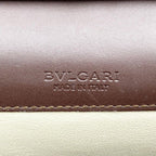 Bvlgari Wallet Brown Leather Logo Clip Bifold