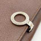 Bvlgari Wallet Brown Leather Logo Clip Bifold
