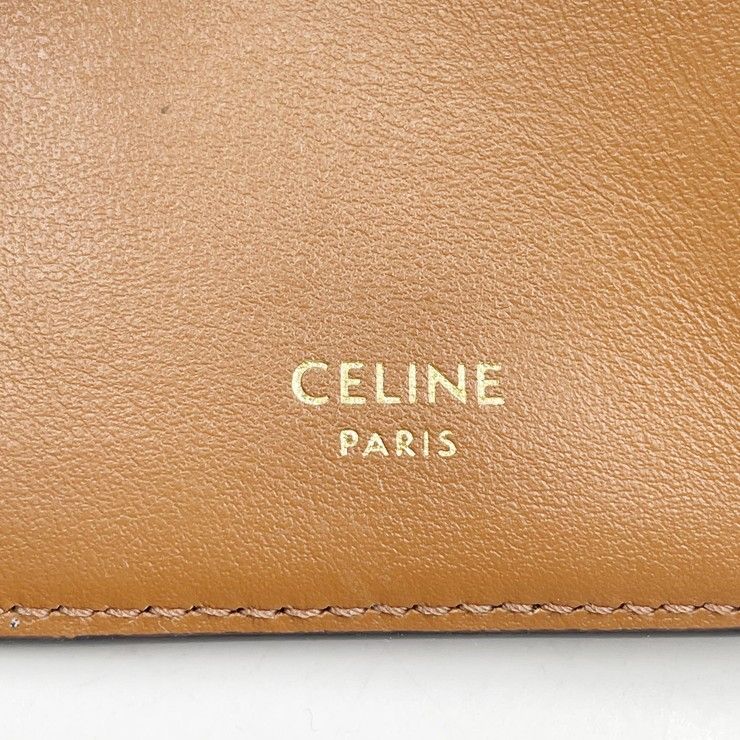 Celine Passport Case Triomphe Black Tan Canvas X