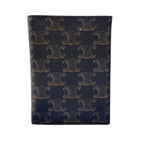Celine Passport Case Triomphe Black Tan Canvas X