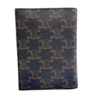 Celine Passport Case Triomphe Black Tan Canvas X