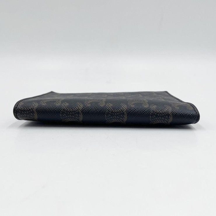 Celine Passport Case Triomphe Black Tan Canvas X