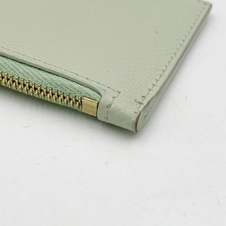 Celine Card Coin Case Fragment Pastel Green Leather Gold