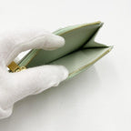 Celine Card Coin Case Fragment Pastel Green Leather Gold