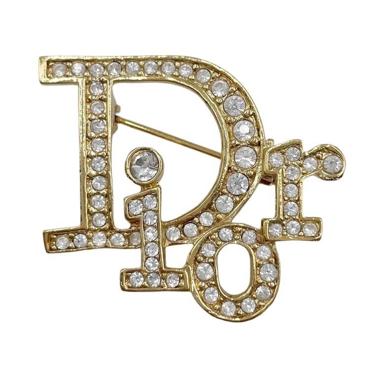 Dior Brooch Gold Metal Logo