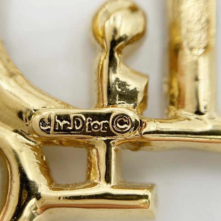 Dior Brooch Gold Metal Logo