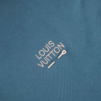 Louis Vuitton Signature Embroidered Pullover Hoodie Blue Sweater