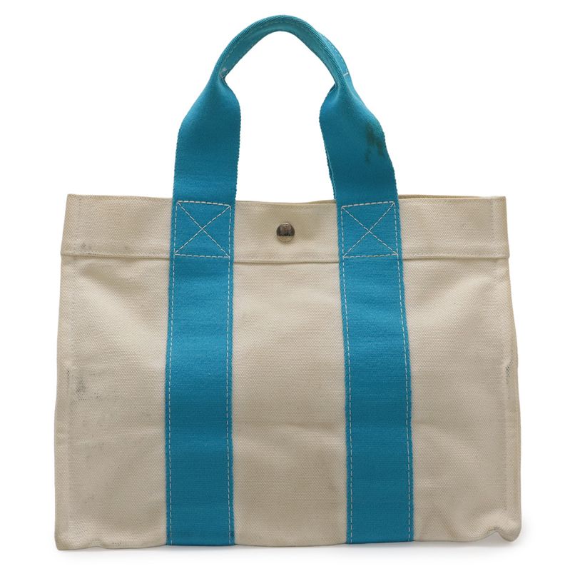 Hermes Bora PM Borato PM Tote Canvas Natural Ivory Natural Blue