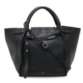 Celine Big Small 2-Way Shoulder Bag Crossbody Leather Black Silver Ha