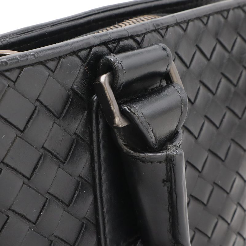 Bottega Veneta Intrecciato Business Briefcase Document Purse Leather Black