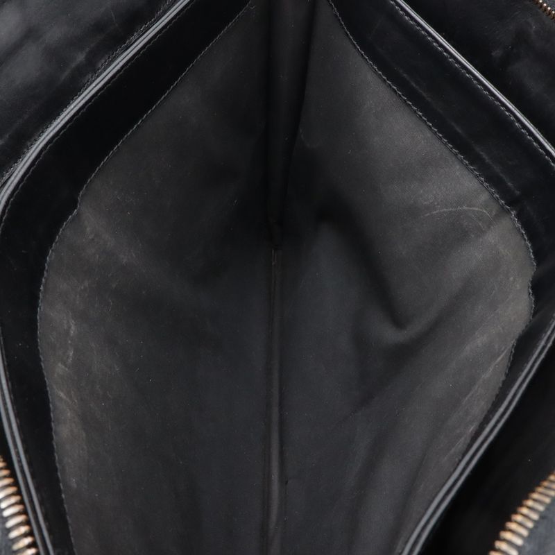 Bottega Veneta Intrecciato Business Briefcase Document Purse Leather Black