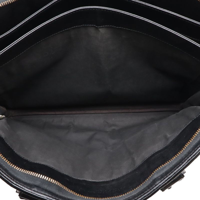 Bottega Veneta Intrecciato Business Briefcase Document Purse Leather Black