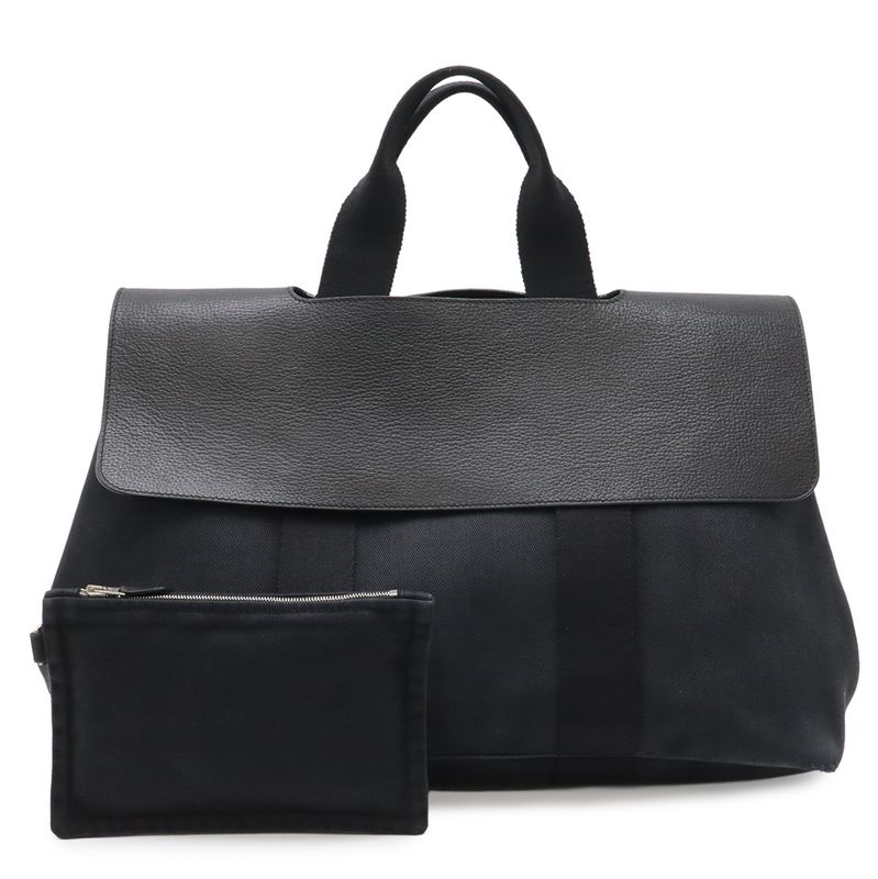 Hermes Valparaiso MM Tote Toile Chevron Canvas