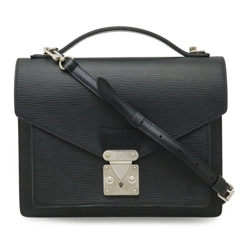 Louis Vuitton Epi Monceau Second 2-Way Shoulder Bag Noir Black