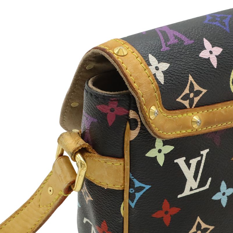 Louis Vuitton Monogram Multicolor Sologne Shoulder Bag Pochette Noir Black