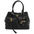 Prada Vitello Phenix Tote 2-Way Shoulder Bag Crossbody Leather Nero