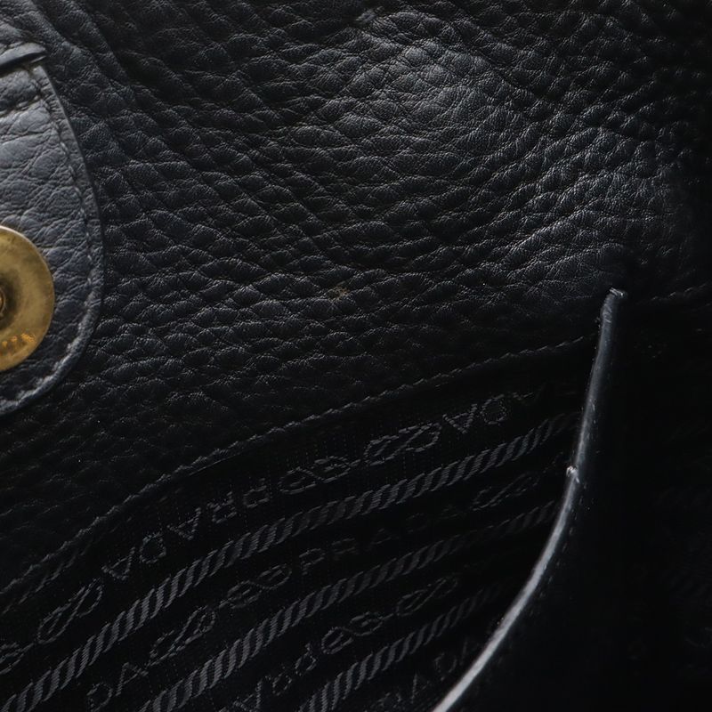 Prada Vitello Phenix Tote 2-Way Shoulder Bag Crossbody Leather Nero