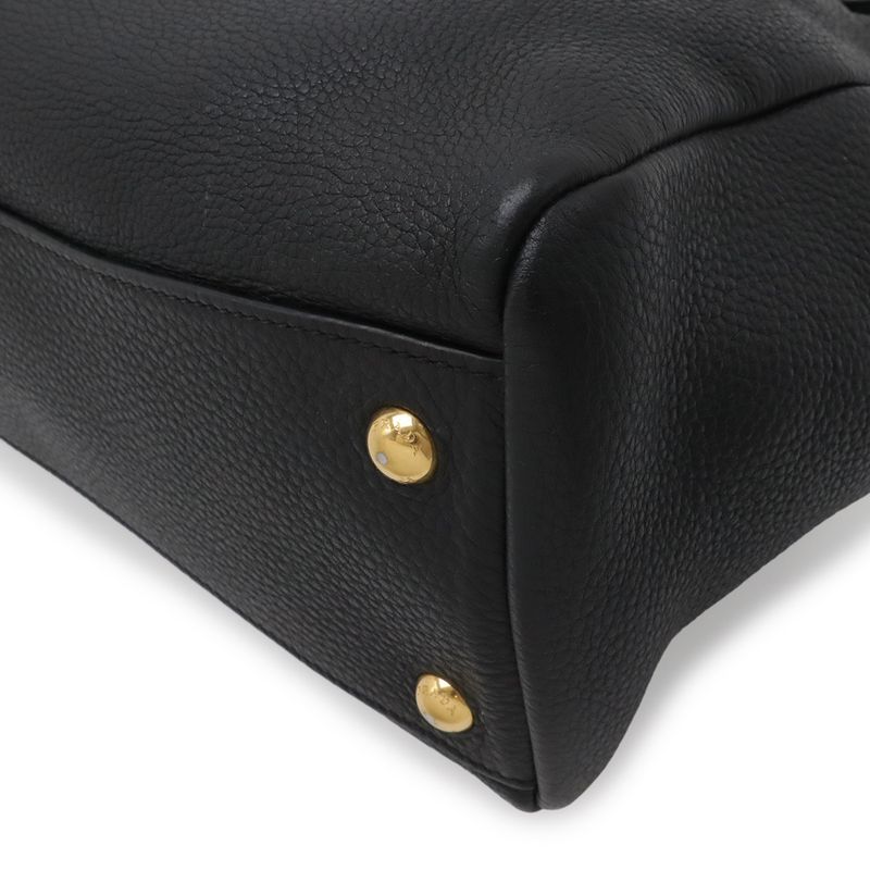 Prada Vitello Phenix Tote 2-Way Shoulder Bag Crossbody Leather Nero