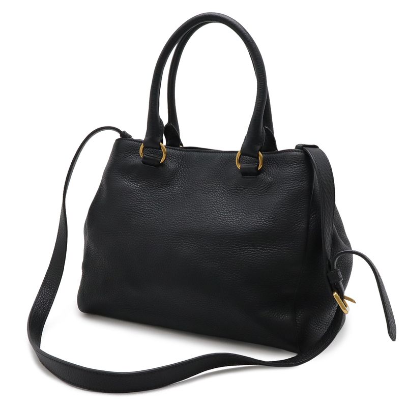 Prada Vitello Phenix Tote 2-Way Shoulder Bag Crossbody Leather Nero
