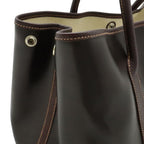Hermes Garden Party PM Tote Amazonia Leather Dark Khaki Dark Dark Brown