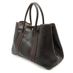 Hermes Garden Party PM Tote Amazonia Leather Dark Khaki Dark Dark Brown
