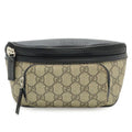 Gucci GG Supreme Belt Bag Waist Pouch Leather Beige Black