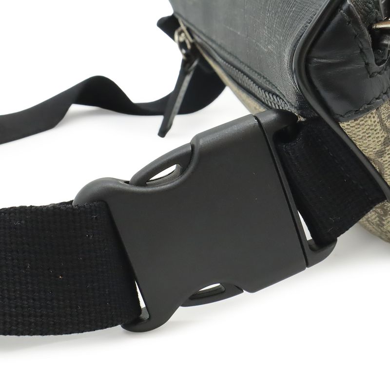 Gucci GG Supreme Belt Bag Waist Pouch Leather Beige Black