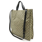 Gucci GG Supreme Bee Print Bee Tote 2-Way Shoulder Bag Leather Khaki Beige Black