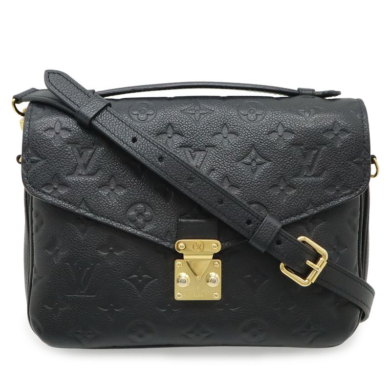 Louis Vuitton Monogram Empreinte Pochette Metis MM Handbag Clutch 2-Way Noir Black
