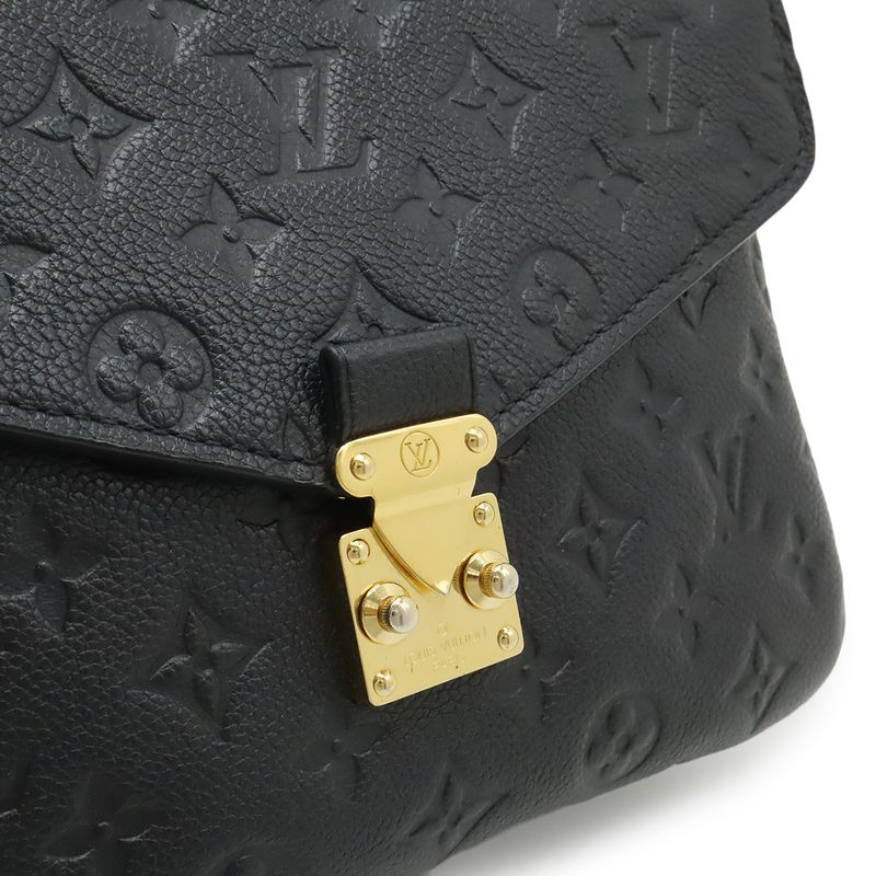 Louis Vuitton Monogram Empreinte Pochette Metis MM Handbag Clutch 2-Way Noir Black