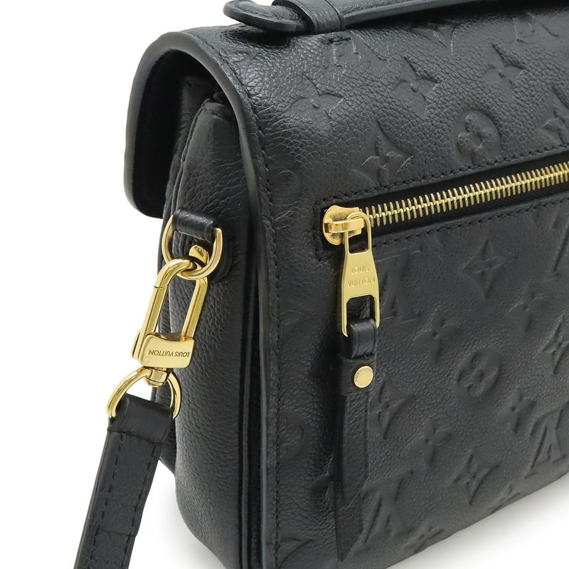 Louis Vuitton Monogram Empreinte Pochette Metis MM Handbag Clutch 2-Way Noir Black