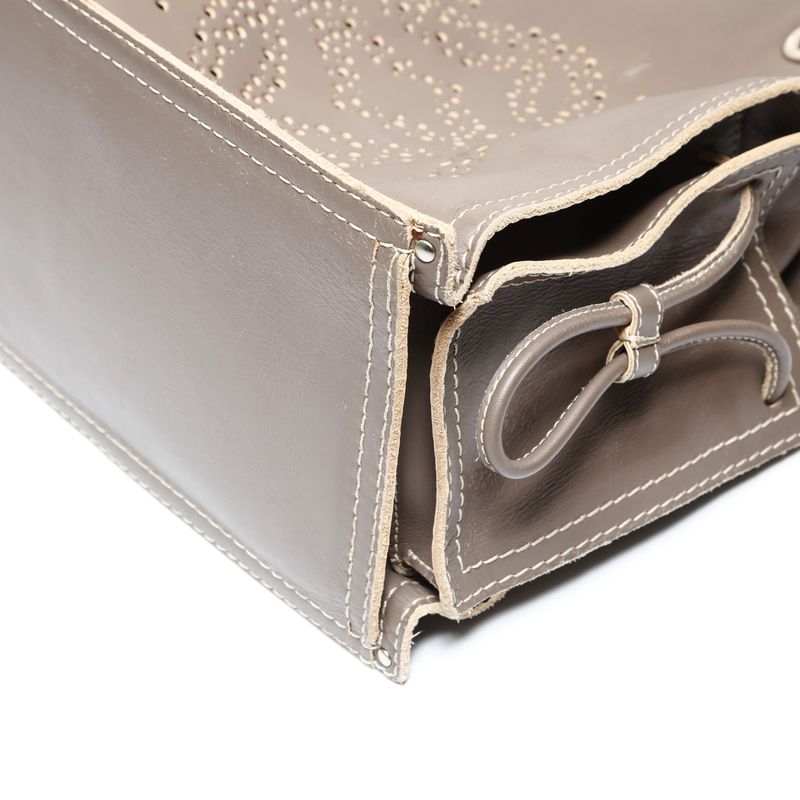 Loewe Tote Anagram Leather Gray Brown