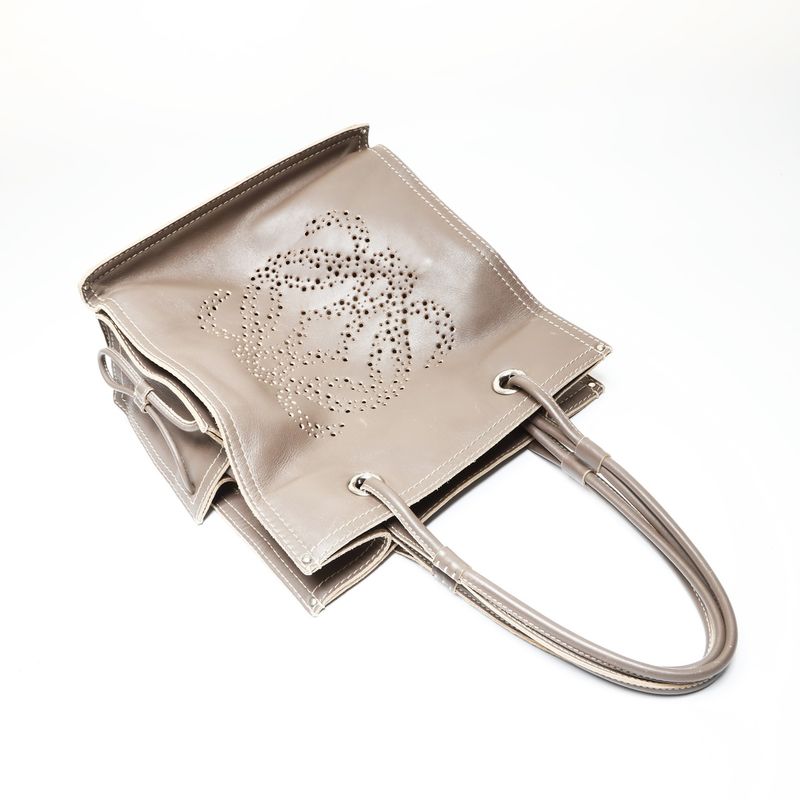 Loewe Tote Anagram Leather Gray Brown