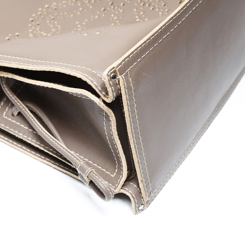 Loewe Tote Anagram Leather Gray Brown