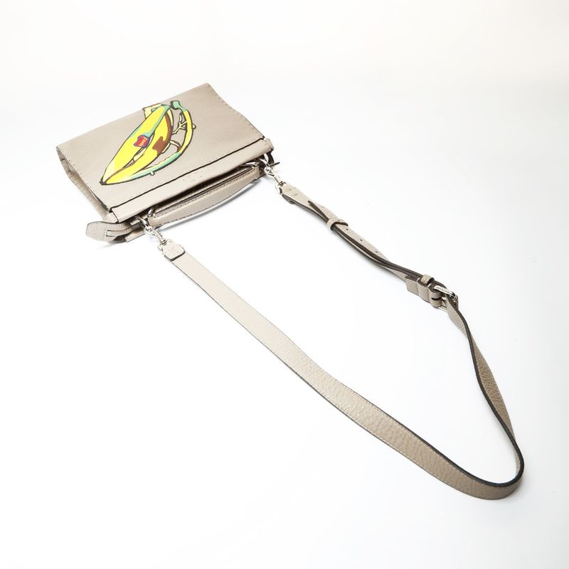 Fendi Shoulder Bag Leather Peekaboo 2-Way Selleria Banana