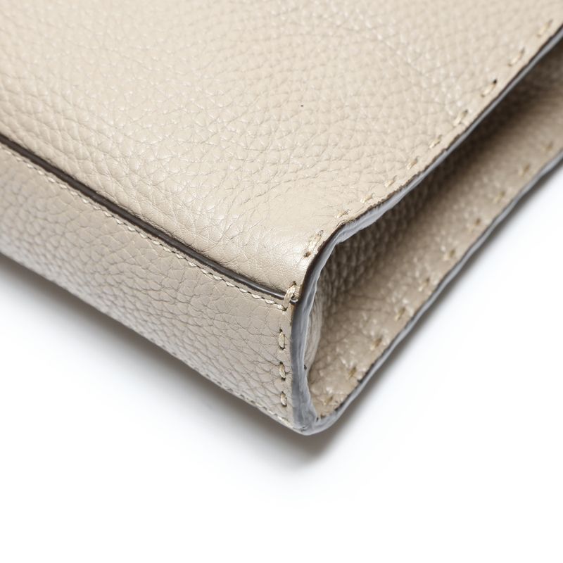 Fendi Shoulder Bag Leather Peekaboo 2-Way Selleria Banana