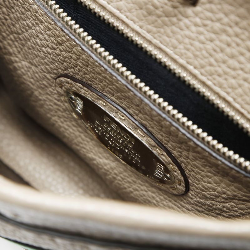 Fendi Shoulder Bag Leather Peekaboo 2-Way Selleria Banana