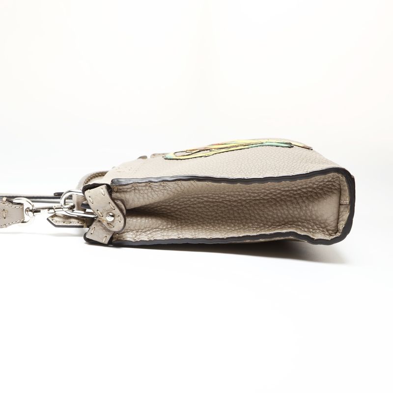 Fendi Shoulder Bag Leather Peekaboo 2-Way Selleria Banana