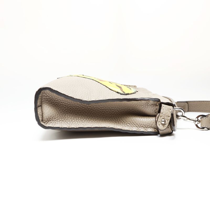 Fendi Shoulder Bag Leather Peekaboo 2-Way Selleria Banana