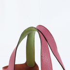 Hermes Picotin PM Leather Handbag Tote Pink