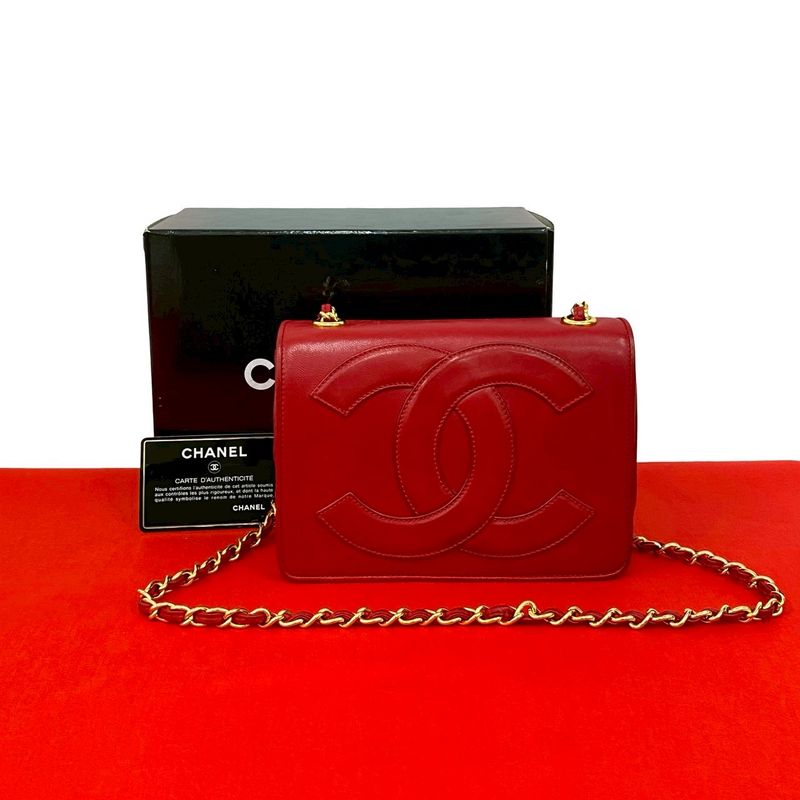 Chanel Card Seal 0 CC Logo Lambskin Chain Mini Shoulder Bag